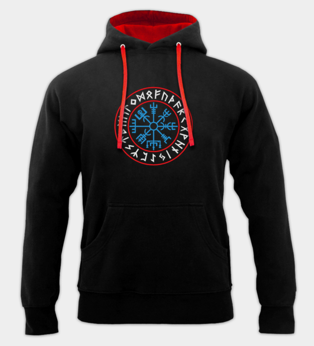 Sweat à capuche brodé Vegvisir